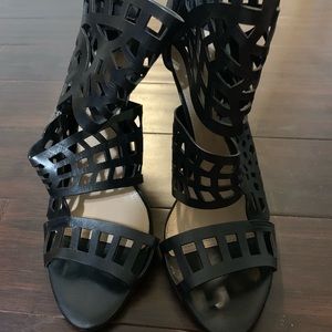 Black BCBG Cut Out Heels. Size 11. Gently Worn.